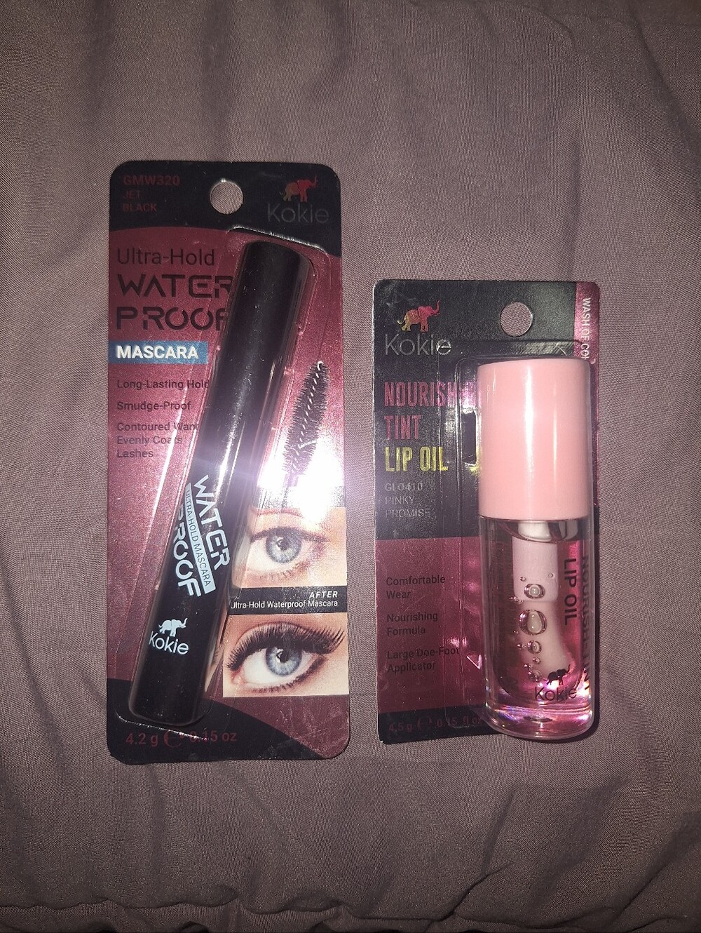 Kokie Waterproof Mascara & Nourish Tint Lip Oil Duo - Pink & Black